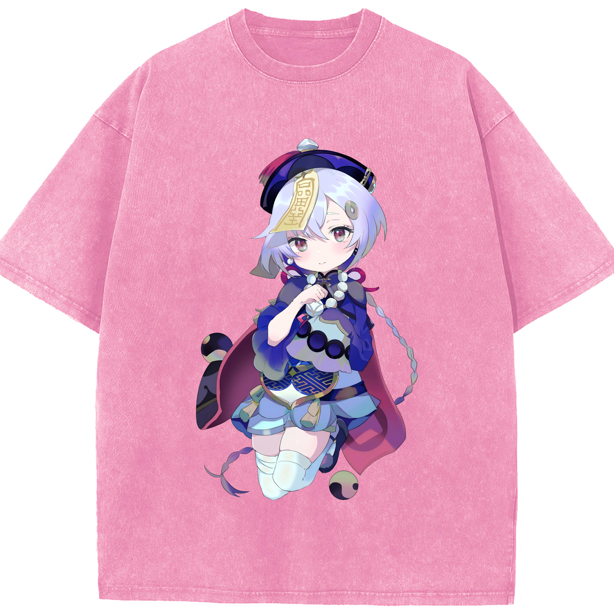 げんし神 七七 なな  genshin Nana 綿100% ヴィンテージ風 半袖Tシャツ（フロントプリント）